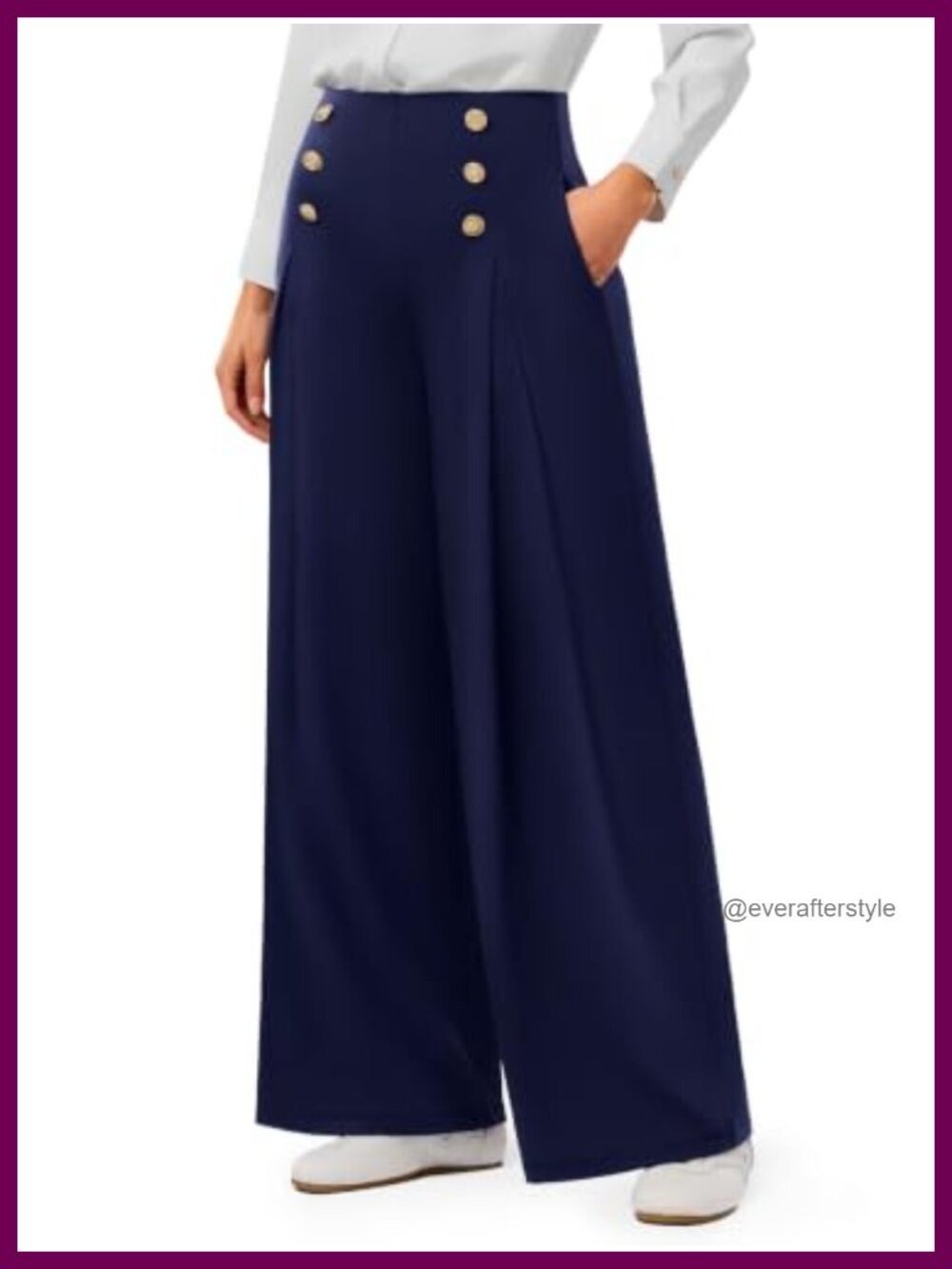 High Waisted Wide Leg Sailor Pants Stretch Business Casual Trousers